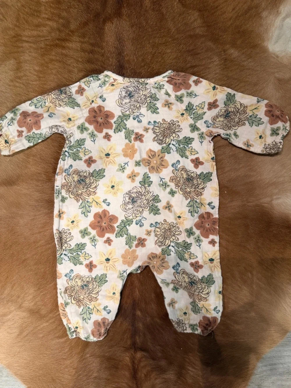 Angel Dear floral print muslin onesie 3-6 months